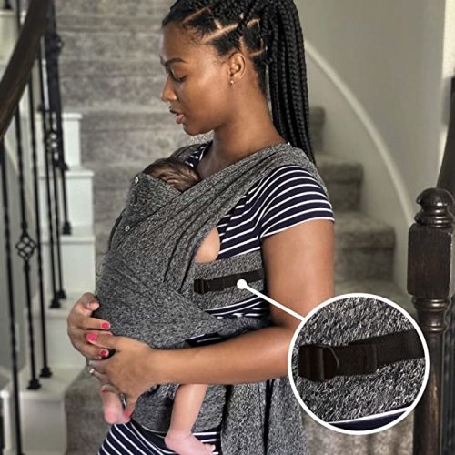 Boppy Adjustable Baby Carrier - Heathered Gray, Hybrid Wrap, 3 Positions, 0m+ 8-35lbs, Yoga-Fabric, Polyester Blend - Adjustable ComfyFit Baby Carrier
