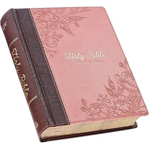 KJV Holy Bible, Note-taking Bible, Faux Leather Hardcover - King James Version, Brown/Pink (KJV Note-taking Editions)