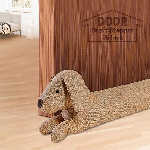 SWISSELITE 36 Inch Under Door Stopper, Decorative Door Noise Blocker, Weighted 3.2 Pounds Animal Air Draft Stopper Soundproof Energy Saver for Door & Window