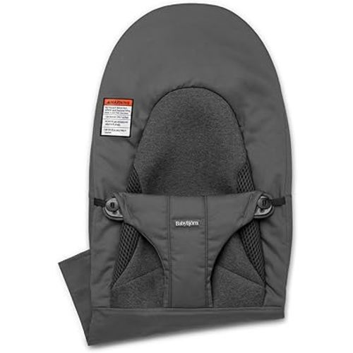 BabyBjörn Fabric Seat for Bouncer, Dark Gray, Woven/Jersey, Tri-Fabric | Spare Bouncer Seat Cover, Machine Washable, Oeko-TEX Certified
