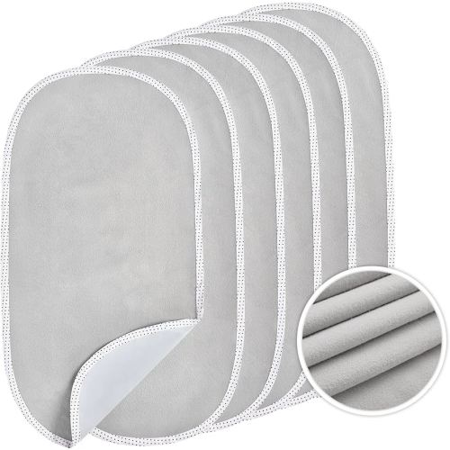 TILLYOU Waterproof Changing Pad Liners 6 Pack, 100% Cotton Reusable Cloth Diaper Liners, Gray