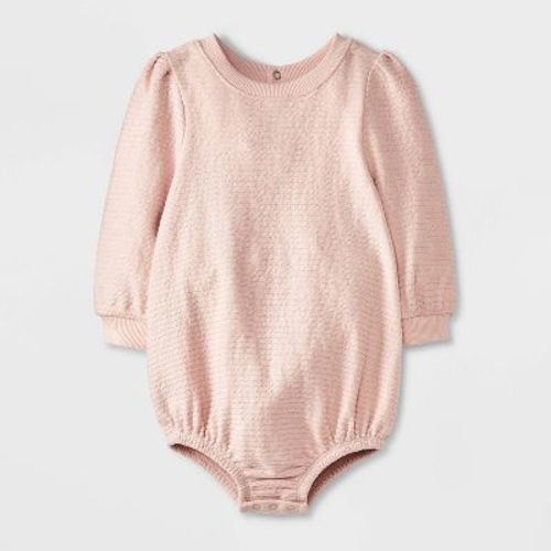 Grayson Mini Baby Girls' Puff Sleeve Bubble Romper - Pink 12m