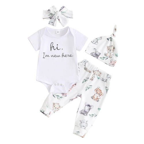 HI I'M NEW HERE Baby Animals Outfit - Hazel & Bo