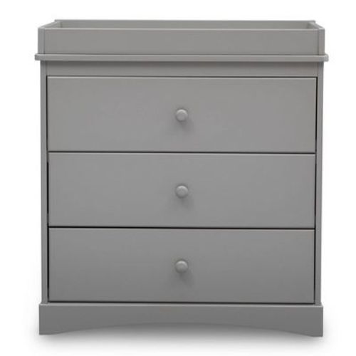 Delta Children Skylar 3-drawer Dresser With Changing Top And Interlocking Drawers - Gray