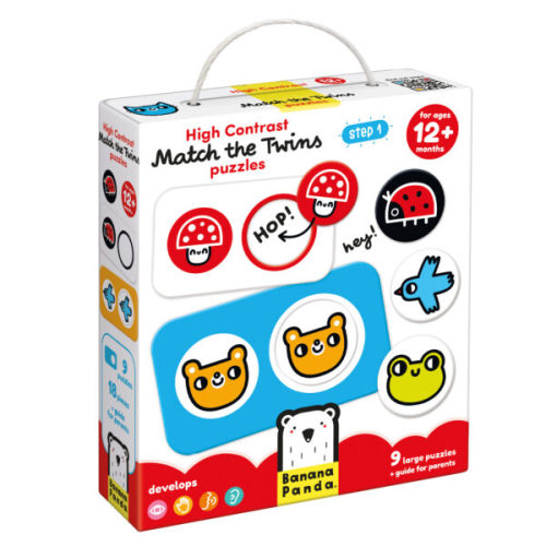High Contrast Match the Twins Puzzles - Banana Panda