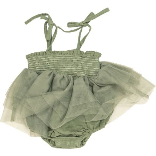 Baby Smocked Tutu Bodysuit, 6-12 M, Green