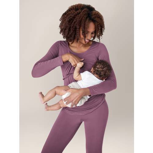 Jane Nursing Pajama Set | Burgundy Plum