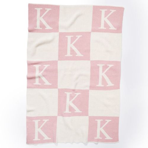 Initial Block Baby Crib Blanket