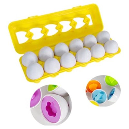 Easter Toys Sort & Squeak Eggs Sorting Eggs Easter Eggs Matching Egg Toys Educational Gift for Toddles Little Kids, 12 Eggs