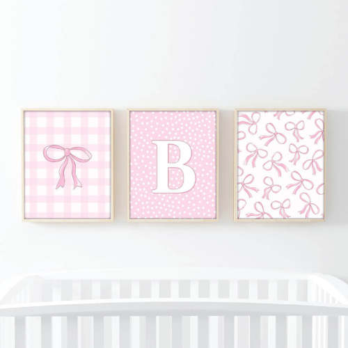 Blushing Bows Bundled Digital Nursery Art