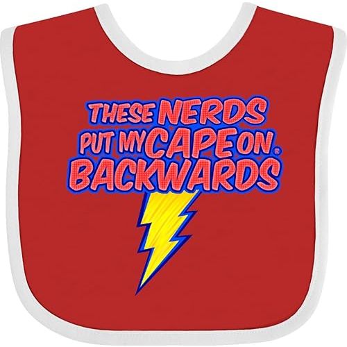 inktastic These Nerds Put My Cape on Backwards® Superhero R Baby Bib