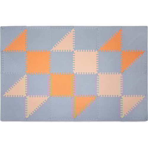 Hakuna Matte: Stylish Baby Play Mat: Grey-Beige-Orange - 72x48", 48 Triangle Foam Floor Tiles - Hamburg Merchants | Maisonette