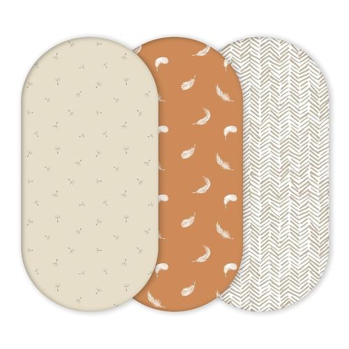 Premium Fitted Baby Bassinet Sheets, Changing Pad Cover and Stroller Sheets, Compatible with 4moms Mamaroo, Chicco Lullago, Graco, Halo and Uppababy, 100% Ultrasoft Cotton, 32x16” - Boho