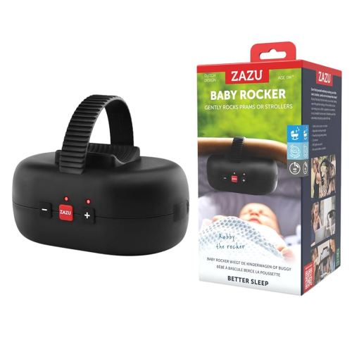 Zazu Robby Baby Rocker - Automatic Stroller Soothing Device, Adjustable Intensity, Cry Detection, USB-C Rechargeable Battery, Weatherproof, Fits All Strollers