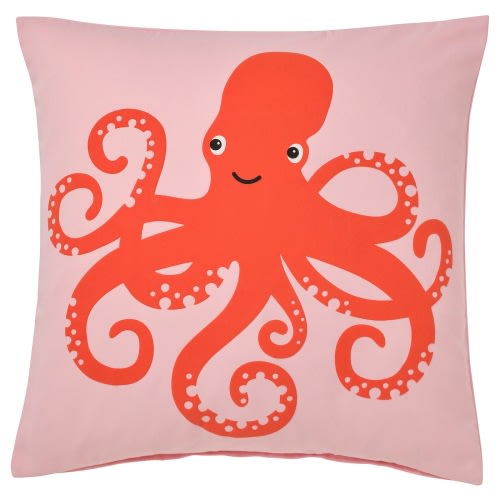 BLÅVINGAD Cushion cover - octopus pattern/pink 20x20 "