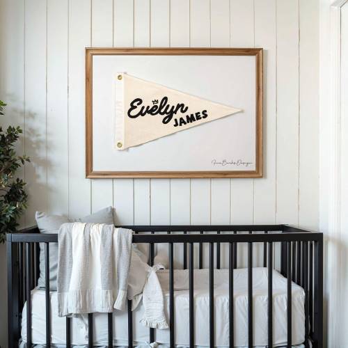 Baby Name flag | Canvas Pennant flag | Nursery decor name sign | Custom name banner | boho nursery decor | Baby shower Gift