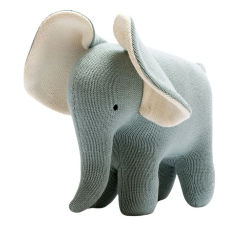 Hand Knit Organic Stuffed Elephant