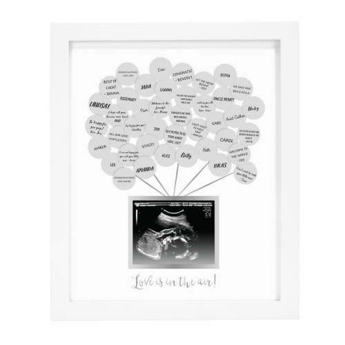 Pearhead Balloon and Sonogram Guest Signature Frame with Black Marker