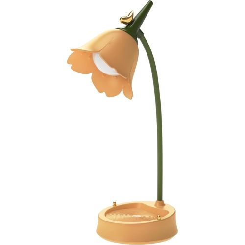 magical JD LED Desk Lamp Cordless Table Light Adjustable Gooseneck Dimmable Touch Rechargeable Battery Eye-Caring Night Light for Kids, Mini Cute Lamp for College Dorm Bedroom Reading, Yellow