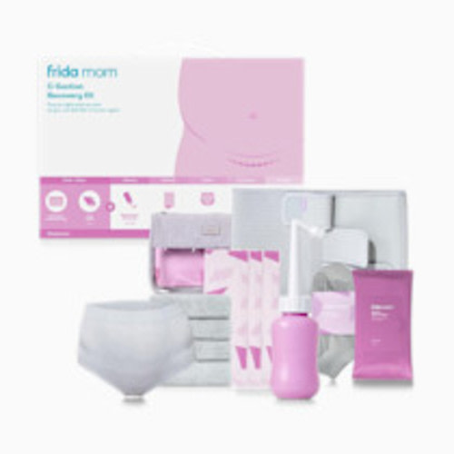 Frida Mom C-Section Recovery Must Have Kit for Labor, Delivery, & Postpartum, Socks, Peri Bottle, Disposable Underwear, Abdominal Support Binder, Shower Wipes, Silicone Scar Patches, & Toiletry Bag