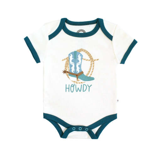 Howdy Western Cotton Ringer Baby Onesie