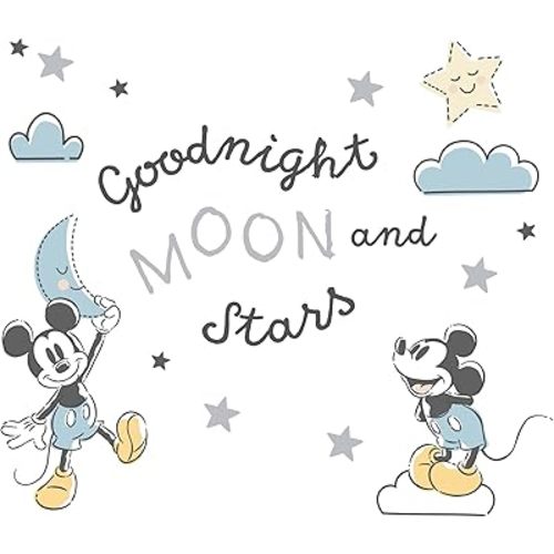Lambs & Ivy Disney Baby Moonlight Mickey Mouse Blue/Black Wall Decals/Stickers