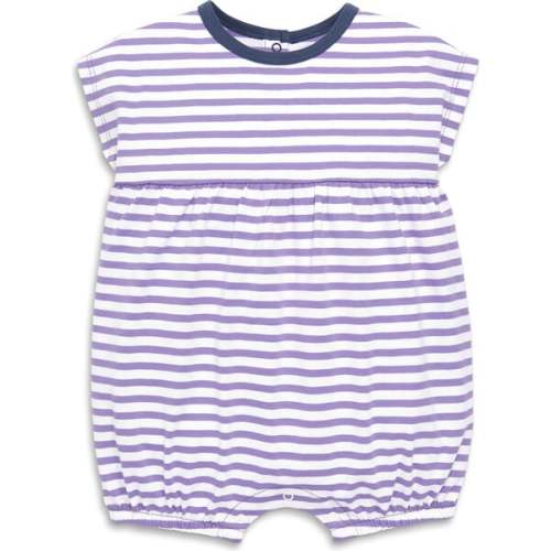 Baby Bubble Shortie In Stripe, Iris White Stripe - Primary | Maisonette