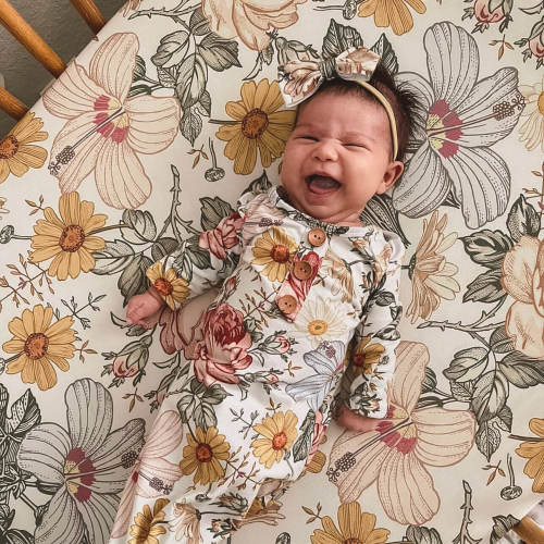 Peyton's Vintage Floral Crib Sheet