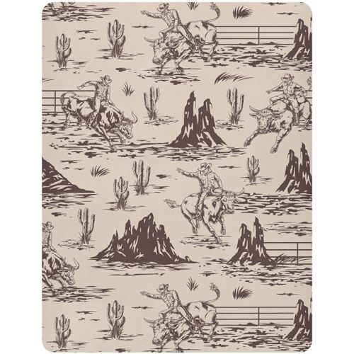 Western American Cowboy Crib Sheets Soft Breathable Fitted Baby Playard Sheets Mattress Cover for Girl Boys, 39" x 27" x 5"