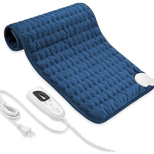 Electric Heating Pad for Back Pain Relief, Heating Pads for Cramps, Auto Shut Off, Machine Washable, Heating pad for Neck and Shoulder, Knee, Arms, Legs, etc. (Dark Blue, 33‘’×17‘’)