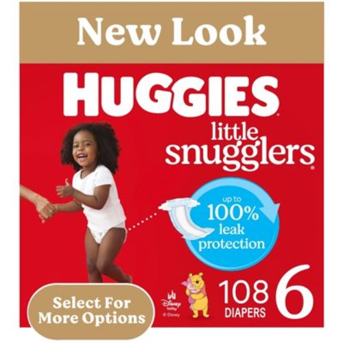 Huggies Little Snugglers Baby Diapers, Size 6 (35+ lbs), 108 Ct (2 Packs of 54) (Select for More)