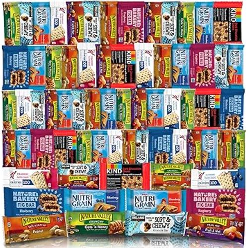 Veratify - Healthy Mixed Snack Box & Snacks Gift Variety Basket - Perfect for Men, Women, Adults, Office, School, College, Work - Variety Assortment Gift Basket - (Gift Care Package 66 Count)