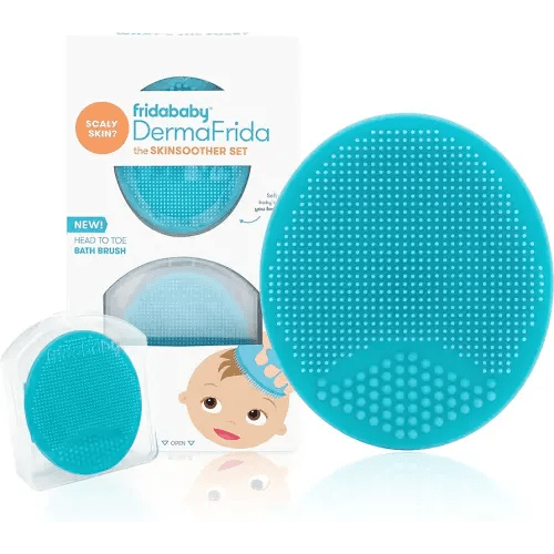 Frida Baby DermaFrida The SkinSoother Baby Bath Brush, Cradle Cap Brush for Babies, Baby Essential for Dry Skin, Cradle Cap Treatment and Eczema, 2 Pack
