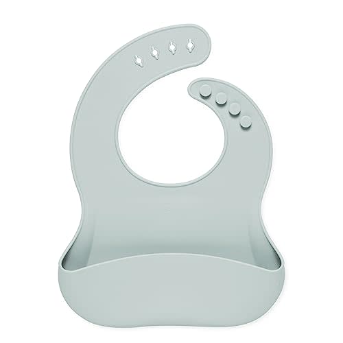 Simple Modern Silicone Bib for Babies, Toddlers | Lightweight and Durable Baby Bibs for Eating with Food Catcher Pocket | Soft Silicone with Adjustable Fit | Bennett Collection | Sea Glass Sage