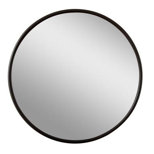 Mainstays 18in Traditional Round Plastic Bullnose Wall Mirror, Black