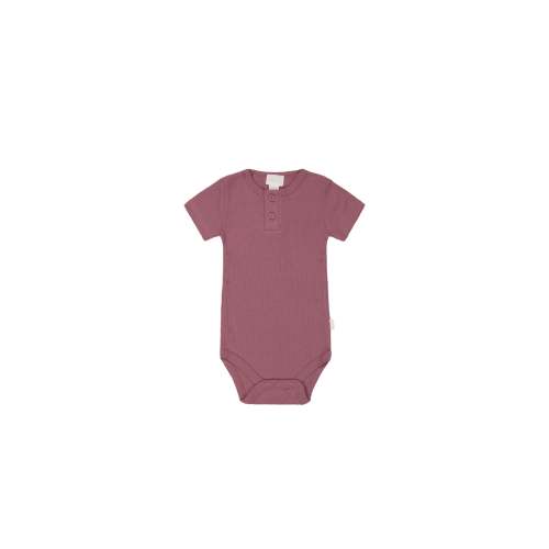 Organic Cotton Modal Darcy Rib Tee Bodysuit - Rosette
