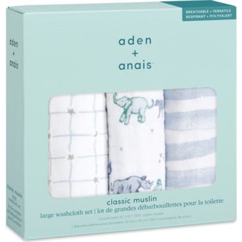 3-Pack Assorted Cotton Muslin Washcloth Set