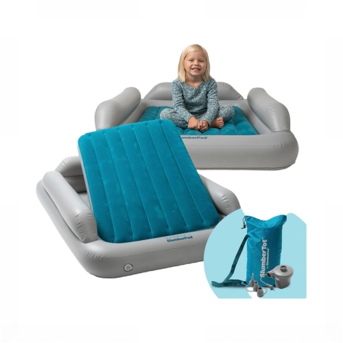 SlumberPod SlumberTot Inflatable Toddler Bed, Gray/Teal