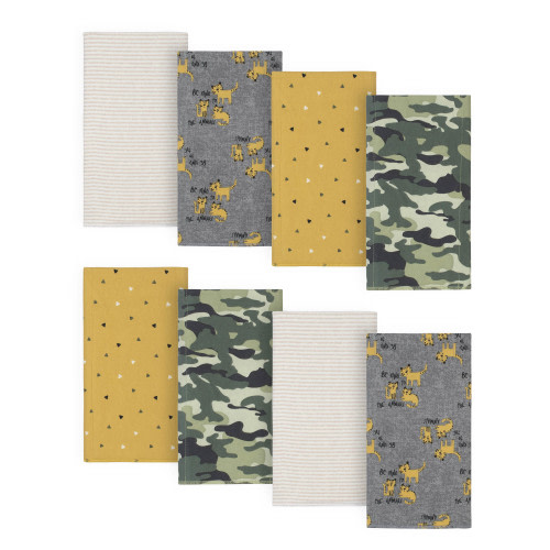 Gerber Baby Boys' Flannel Burp Cloths, 8-Pack