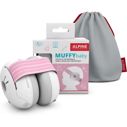 Alpine Muffy Baby Ear Protection for Babies and Toddlers up to 36 Months - CE & ANSI Certified - Noise Reduction Earmuffs - Comfortable Baby Headphones Against Hearing Damage & Improves Sleep - Pink