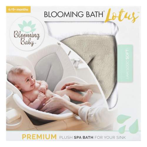 Blooming Bath Lotus Baby Bath Seat, Washer-Safe Infant Bathtub, Gray/Gray with SNAPS