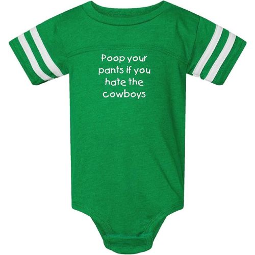 Eagles Fan Poop Your Pants if You Hate the Cowboys Funny Baby Football Jersey Bodysuit