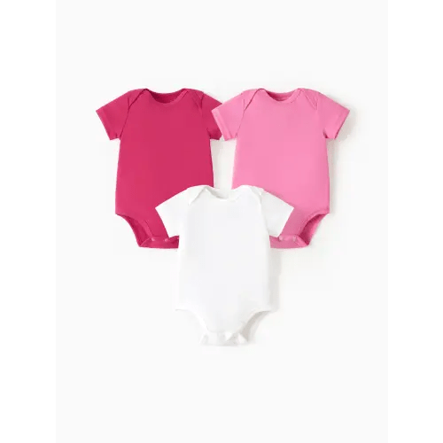 Baby Boy/Girl 3-Pack Lyocell Solid Color Romper Only $29.99 PatPat US Mobile