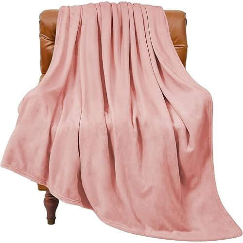 BEDELITE Fleece Blanket Twin Size Pink Throw Blankets for Couch & Bed, Luxury Plush Cozy Fuzzy Blanket 60x80 inches, Super Soft Warm Lightweight Throw Blanket for Travel Camping