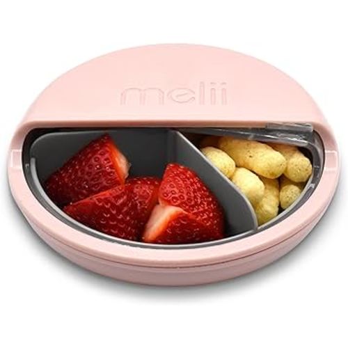 melii Spin Snack Container - BPA-Free, Dishwasher Safe Snack Container for On-the-Go Travel, Healthy Snacking, Eco-Friendly, Lead-Free, PVC-Free - Perfect for Kids and Adults - Pink