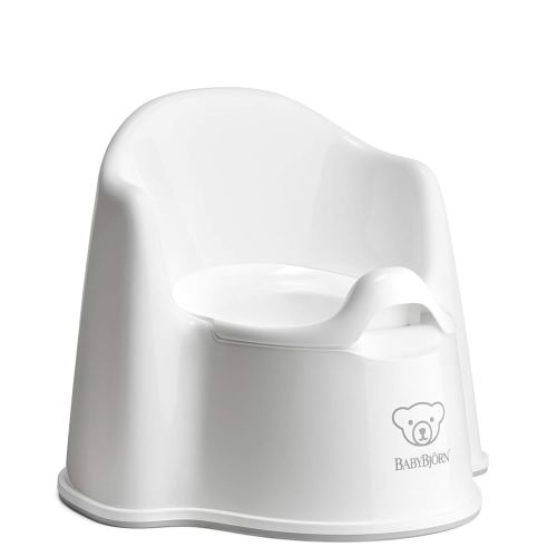 BabyBjörn Potty Chair, White/Gray | Potty Training Toilet, Easy-to-Clean, Removable Inner Potty, Non-Slip