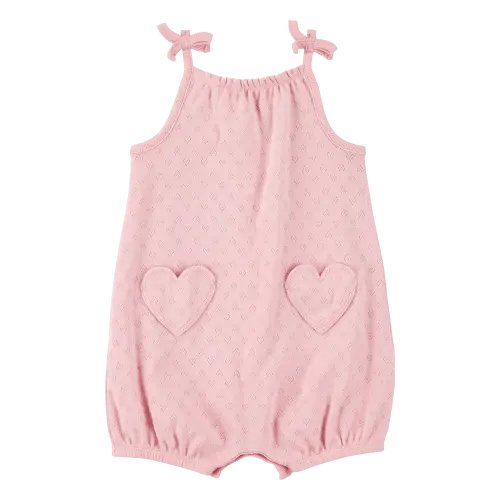 Baby Heart Pockets Cotton Romper - Pink - Carter's | Carter's