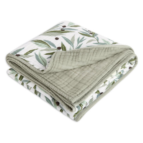 babyletto Olive Branches Muslin Quilt in GOTS Certified Organic Cotton | Wayfair