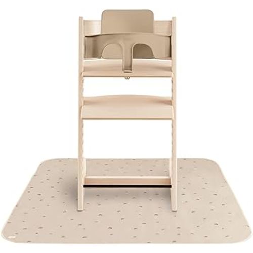 mushie Baby Splat Mat 42.5x42.5 Inch (Rainbows) | Water Resistant for Under High Chair and Infant Play