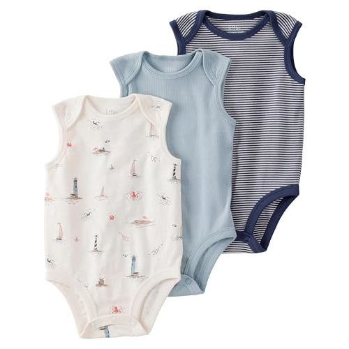little planet by carter's unisex-baby 3-pack Short Sleeve Bodysuits Made With Organic Cotton